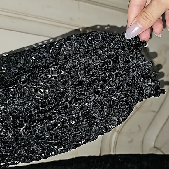 NWT kate spade Black Scallop Lace Mini Dress - Picture 9 of 13